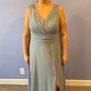 Azazie Bianca Dusty Blue Dress